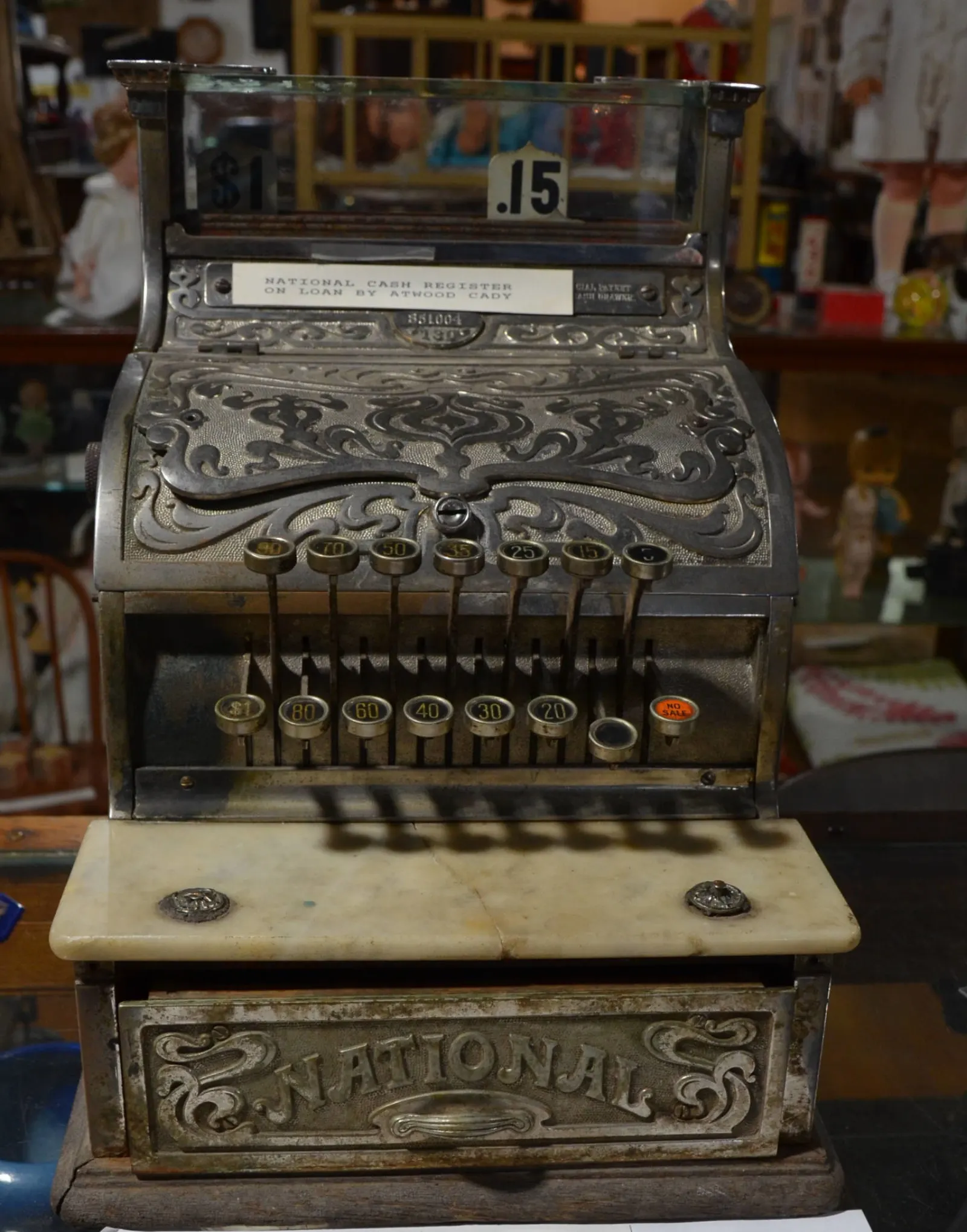 An ornate National cash register from 1913